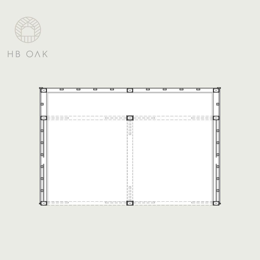 2 Bay Catslide with Barn Hip Oak Kit