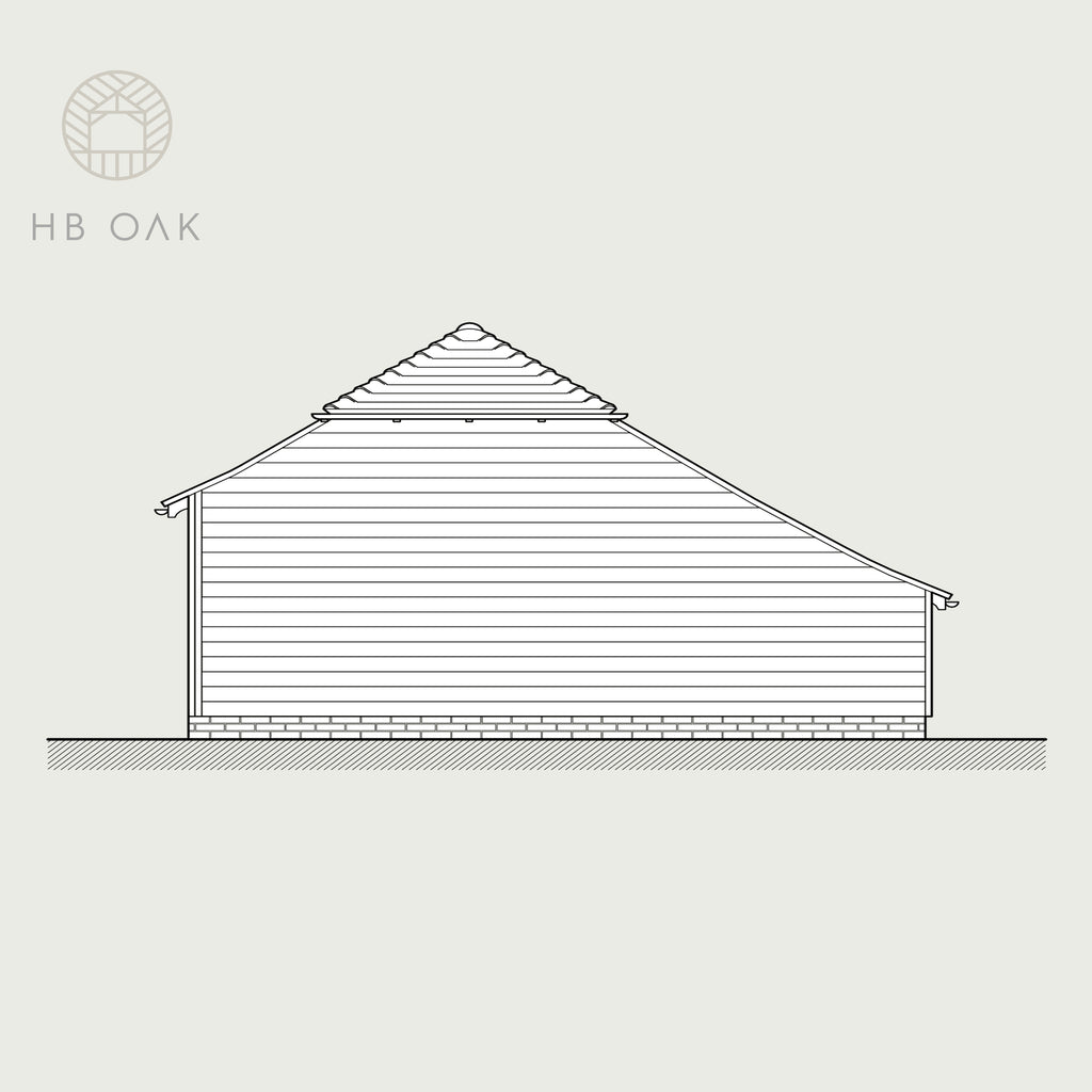 2 Bay Catslide with Barn Hip Oak Kit