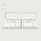 2 Bay Catslide with Gable Roof Oak Kit
