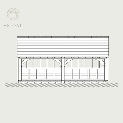 2 Bay Catslide with Gable Roof Oak Kit