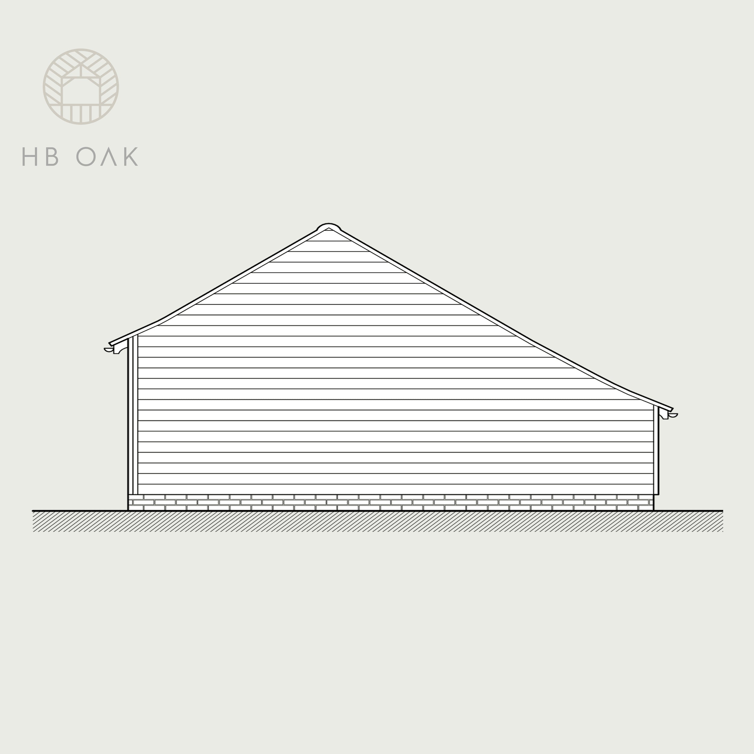 2 Bay Catslide with Gable Roof Oak Kit