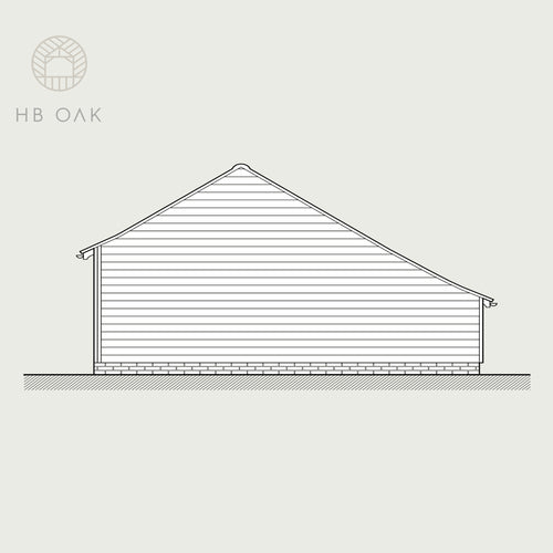 2 Bay Catslide with Gable Roof Oak Kit