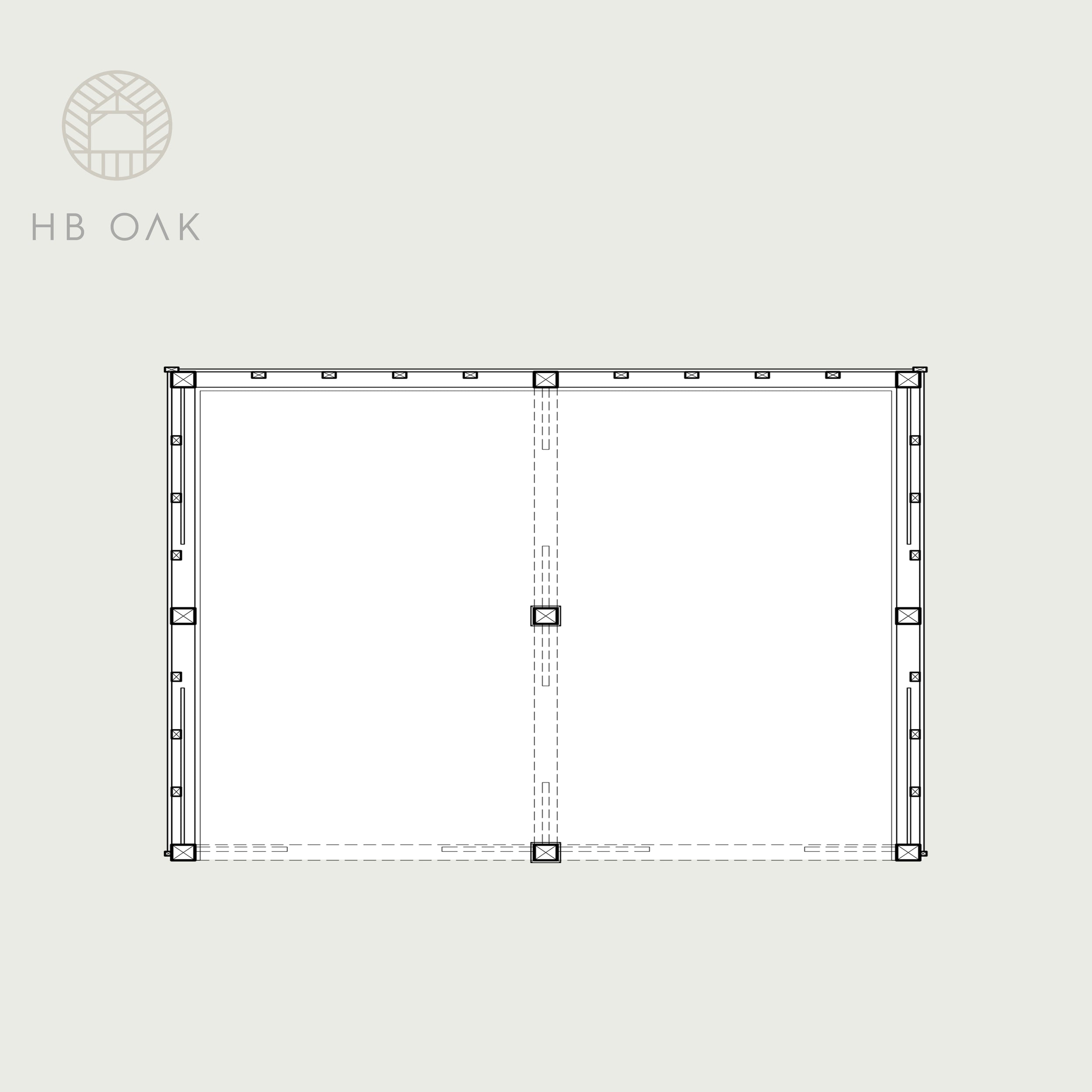 2 Bay Full Span with Barn Hip Oak Kit