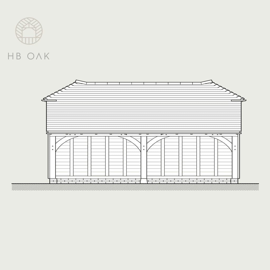 2 Bay Full Span with Barn Hip Oak Kit