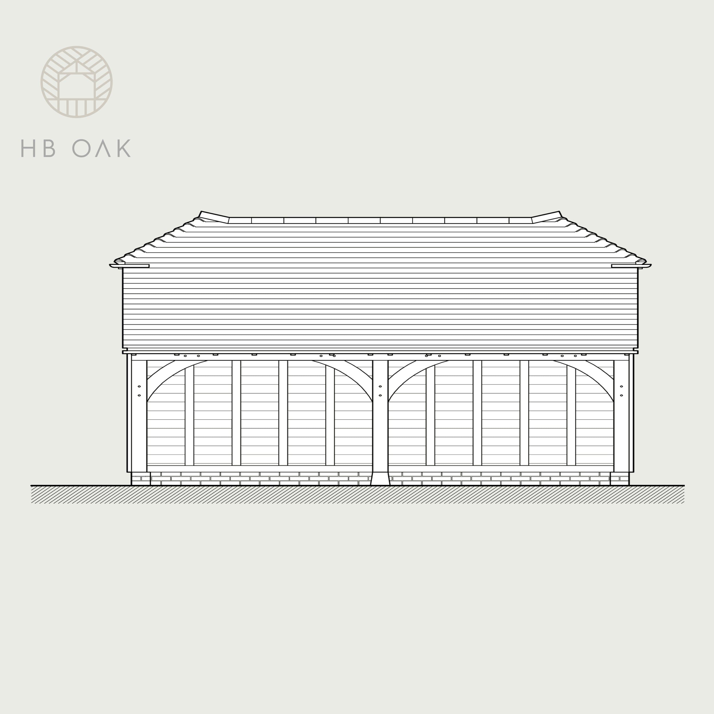 2 Bay Full Span with Barn Hip Oak Kit