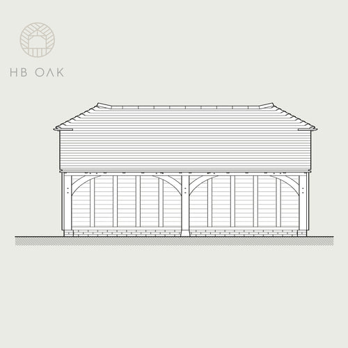 2 Bay Full Span with Barn Hip Oak Kit