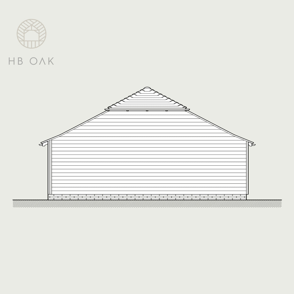 2 Bay Full Span with Barn Hip Oak Kit