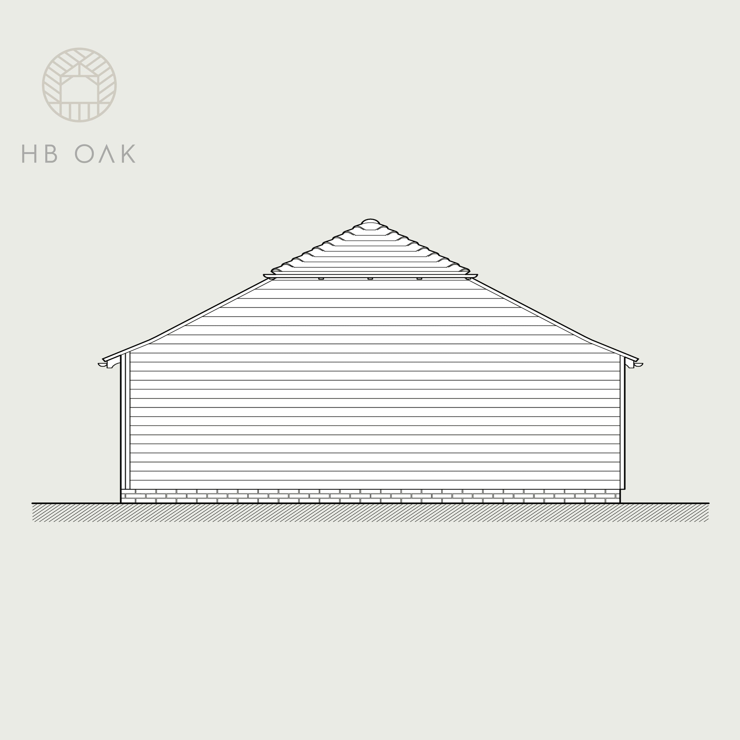 2 Bay Full Span with Barn Hip Oak Kit