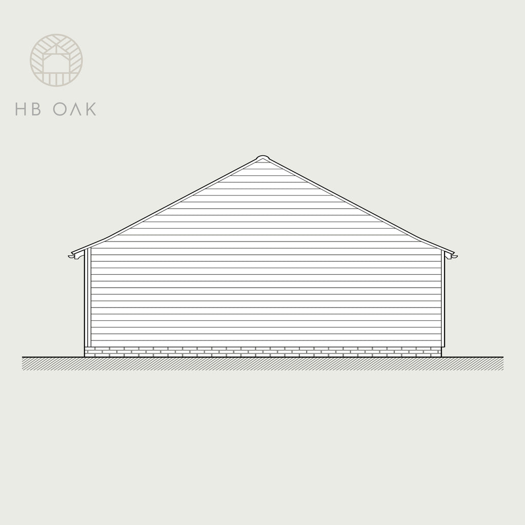 2 Bay Full Span with Gable Roof Oak Kit