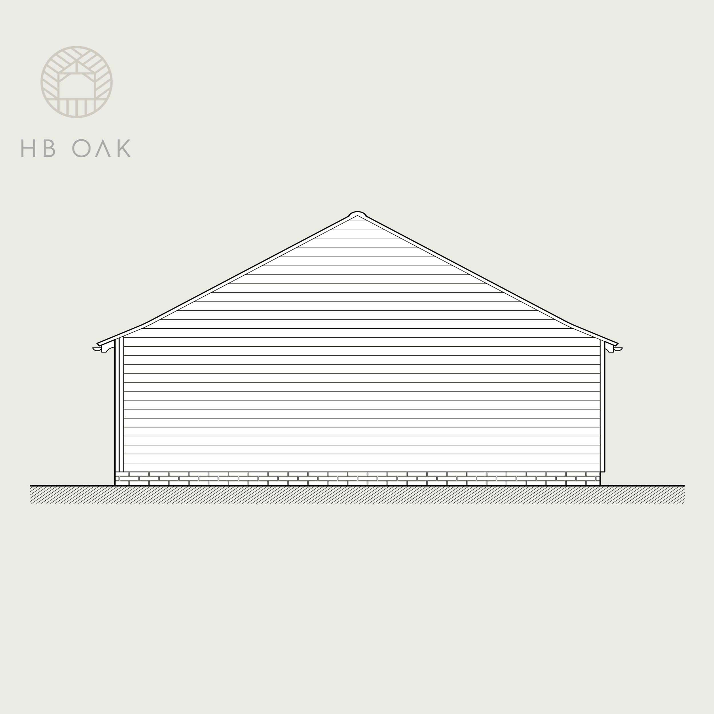 2 Bay Full Span with Gable Roof Oak Kit