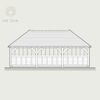 3 Bay Catslide with Full Hip Oak Kit