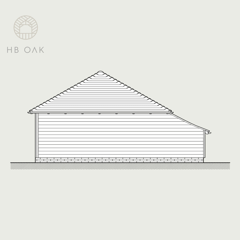 3 Bay Catslide with Full Hip Oak Kit