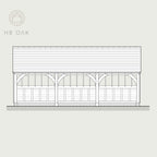 3 Bay Catslide With Gable Roof Oak Kit