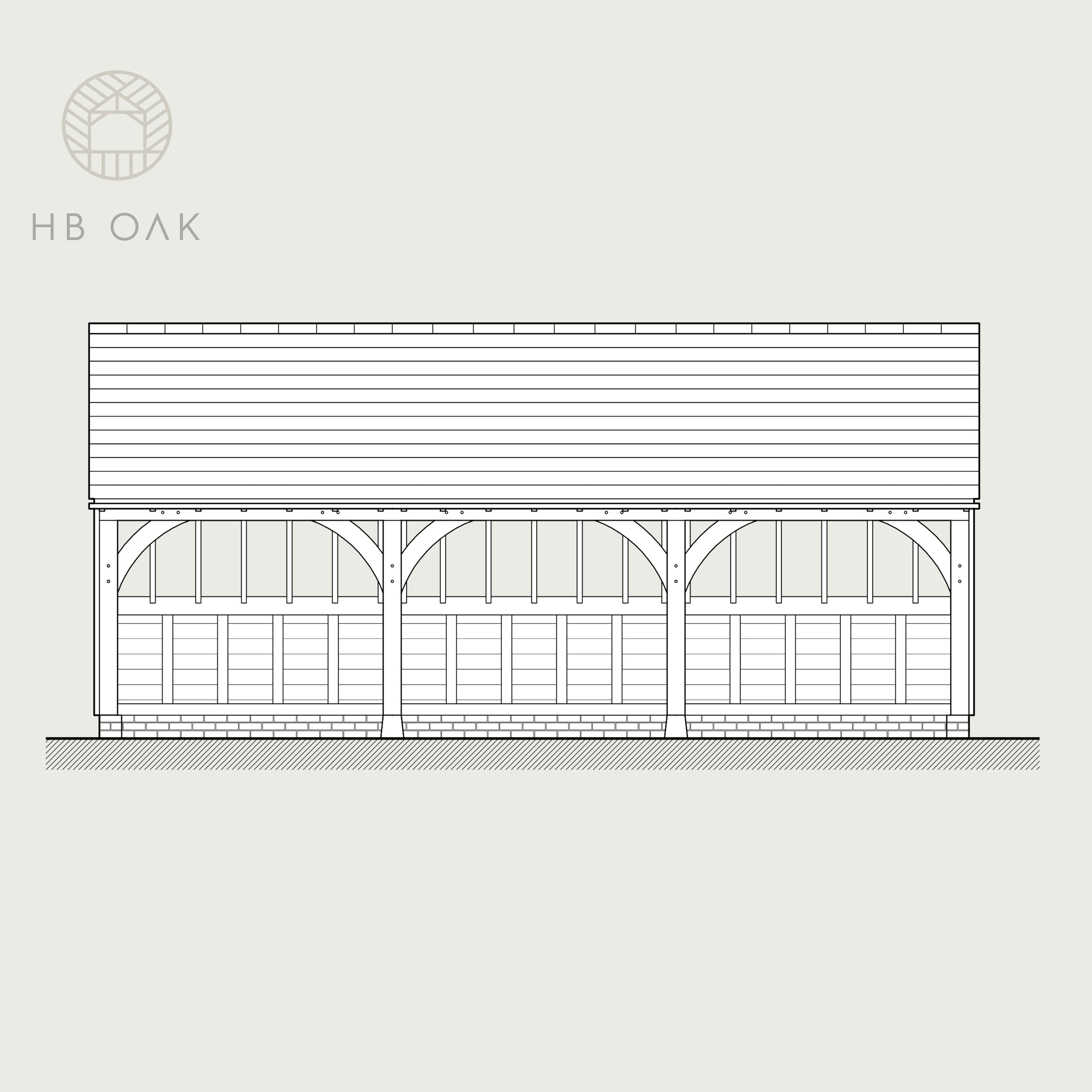 3 Bay Catslide With Gable Roof Oak Kit