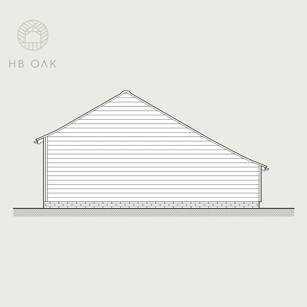 3 Bay Catslide With Gable Roof Oak Kit