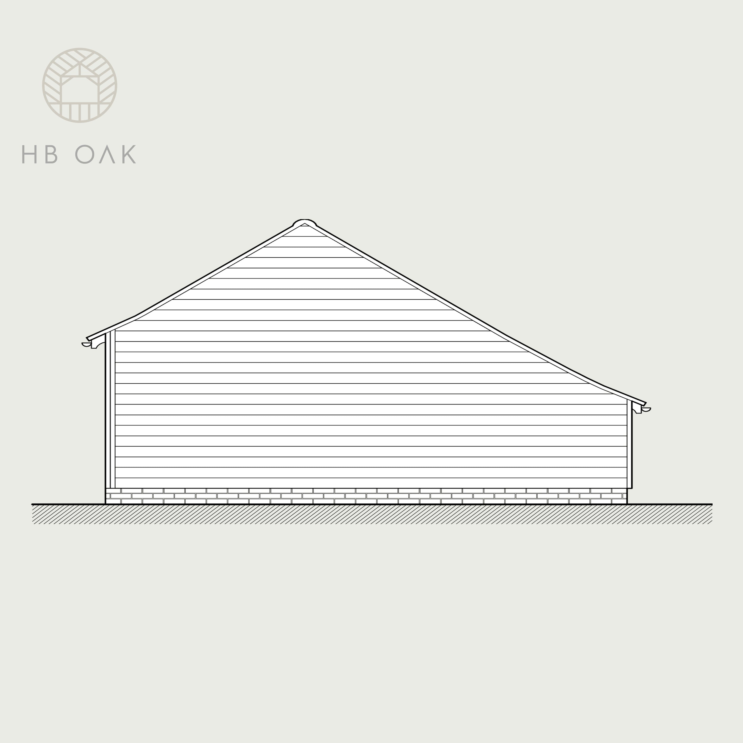 3 Bay Catslide With Gable Roof Oak Kit