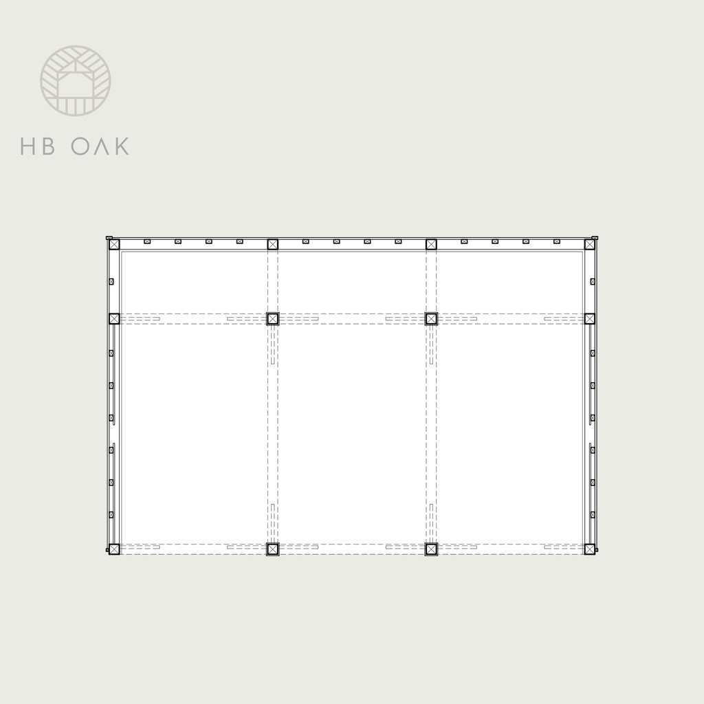 3 Bay Catslide with Barn Hip Oak Kit