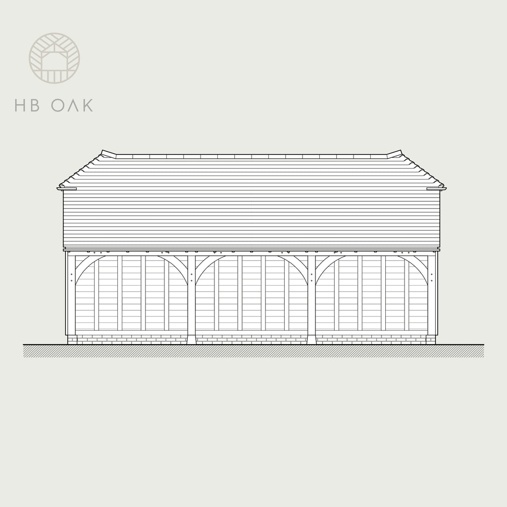 3 Bay Full Span With Barn Hip Oak Kit
