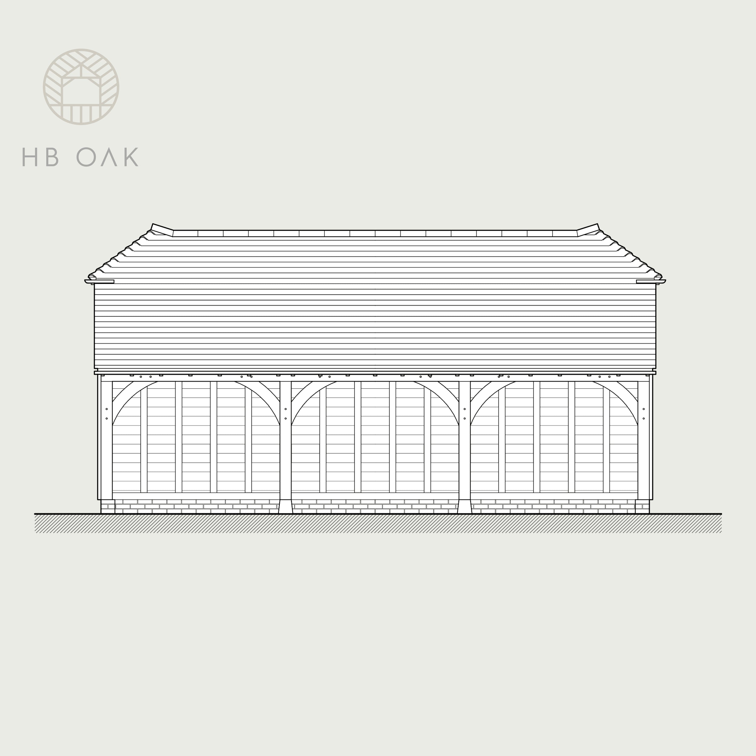 3 Bay Full Span With Barn Hip Oak Kit