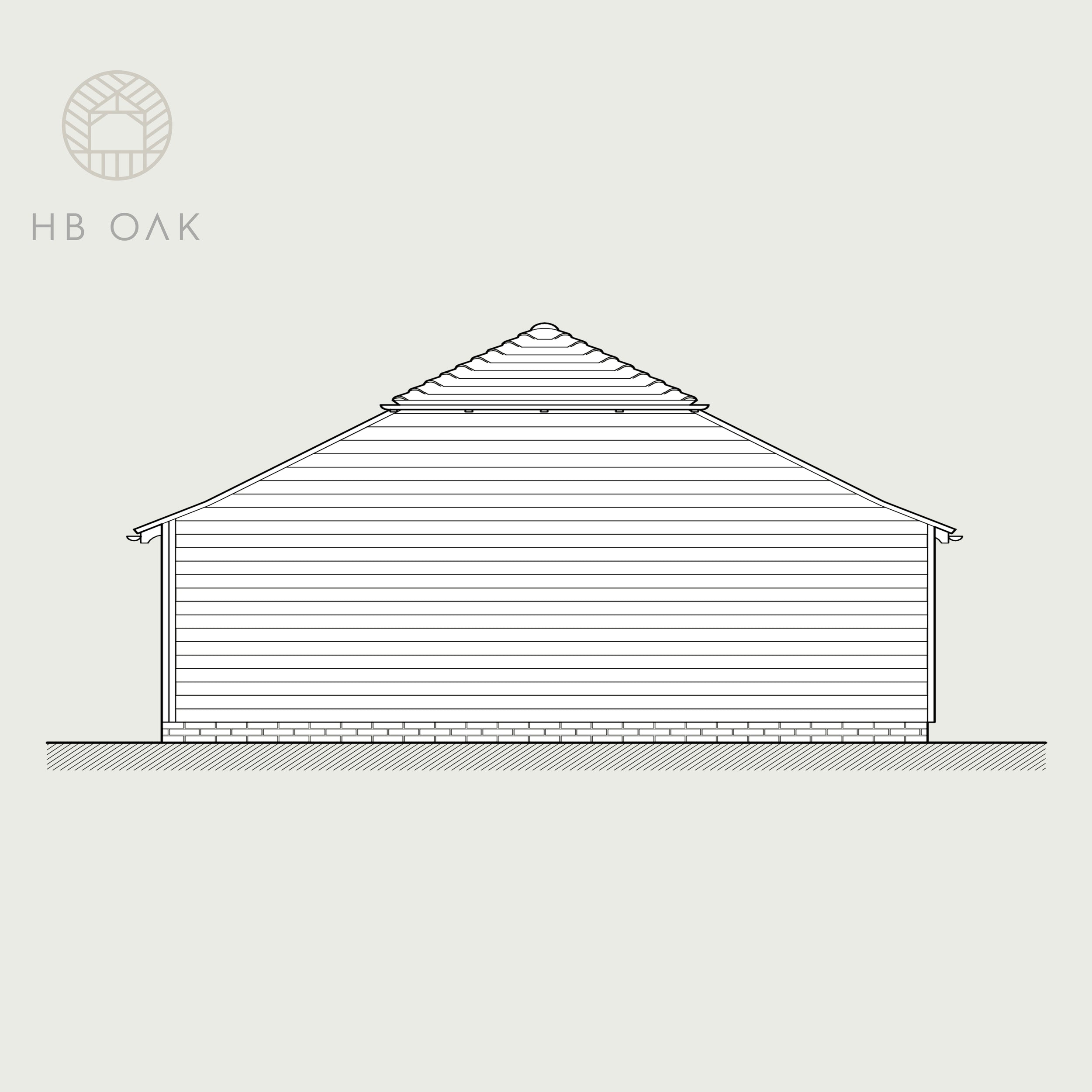 3 Bay Full Span With Barn Hip Oak Kit