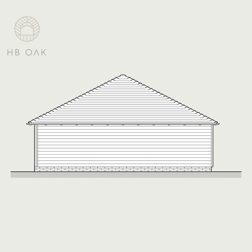 3 Bay Full Span With Full Hip Oak Kit