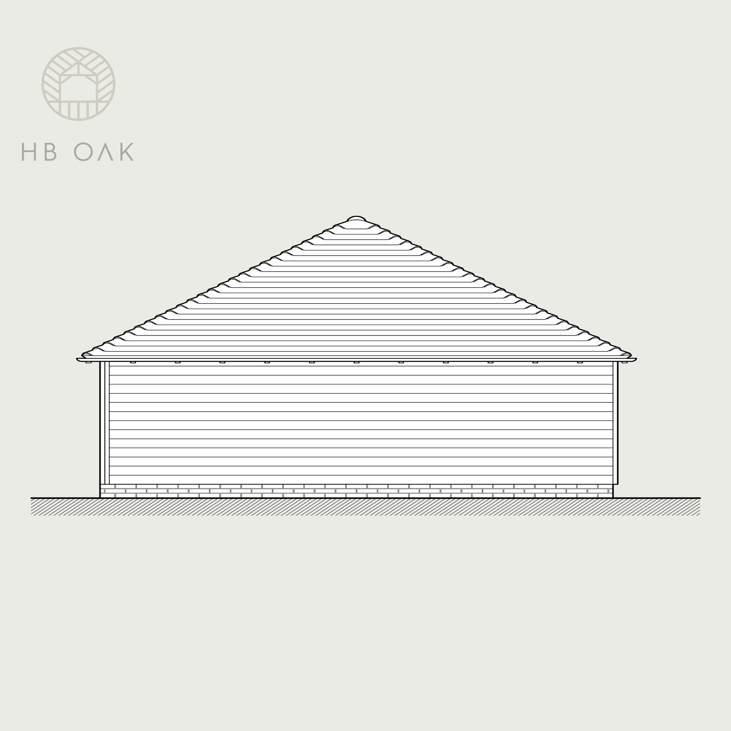 3 Bay Full Span With Full Hip Oak Kit