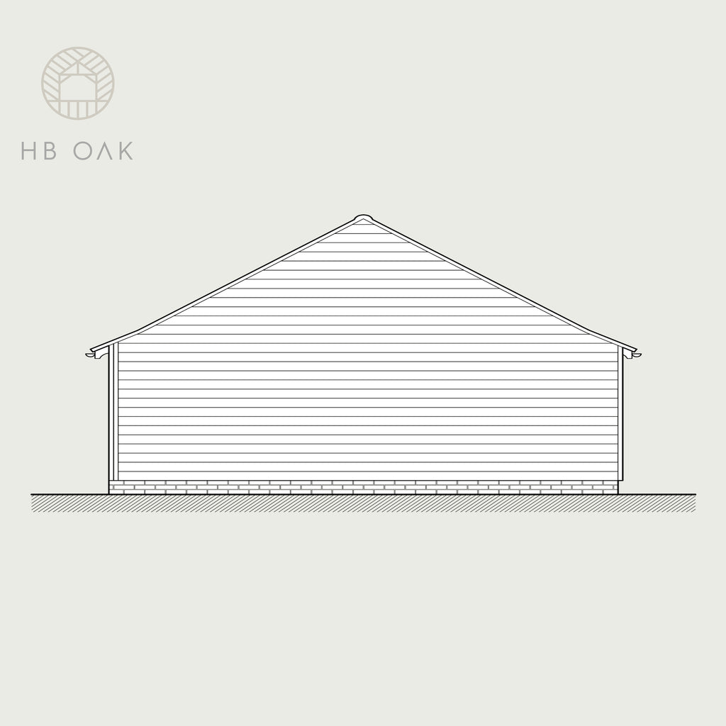 3 Bay Full Span With Gable Roof Oak Kit