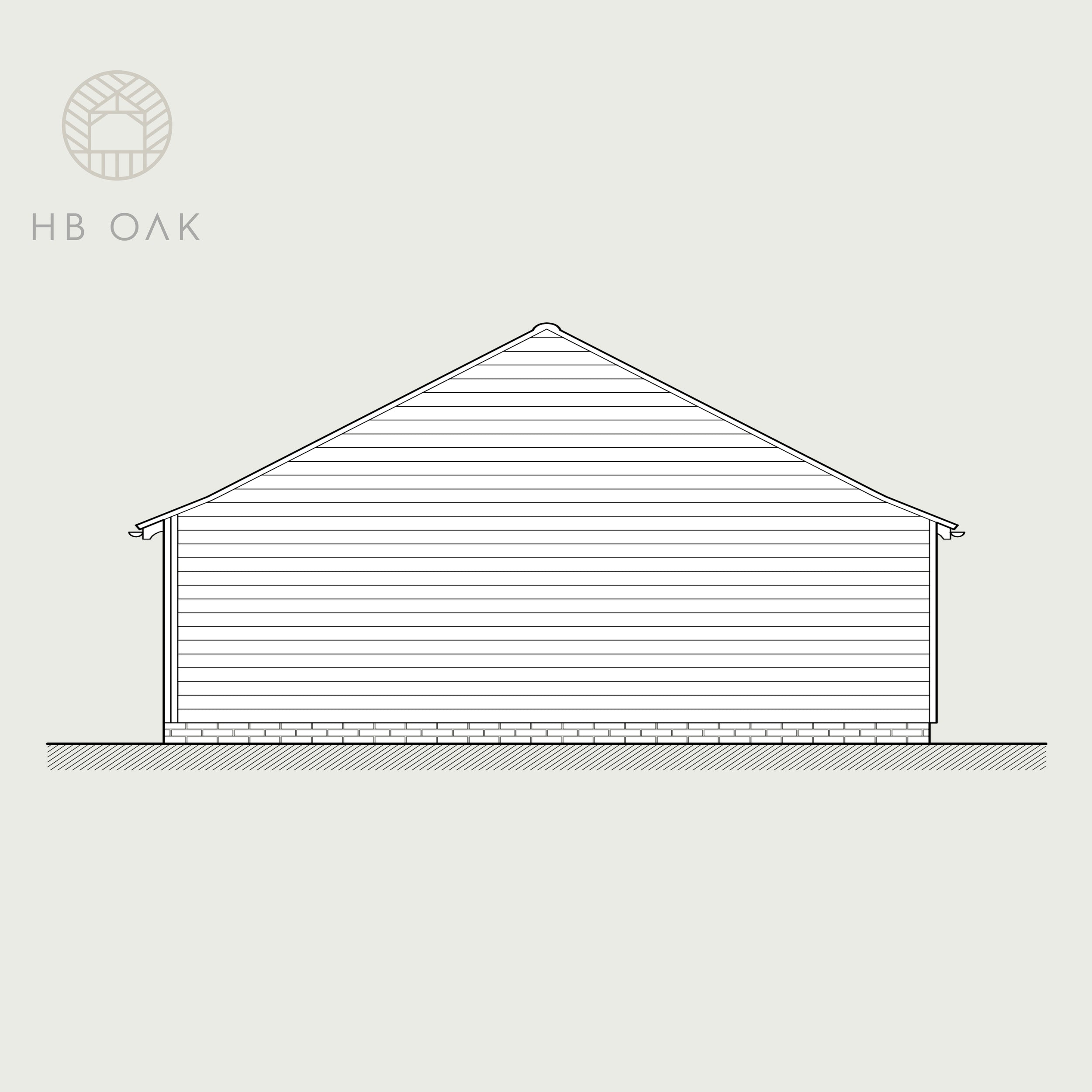 3 Bay Full Span With Gable Roof Oak Kit