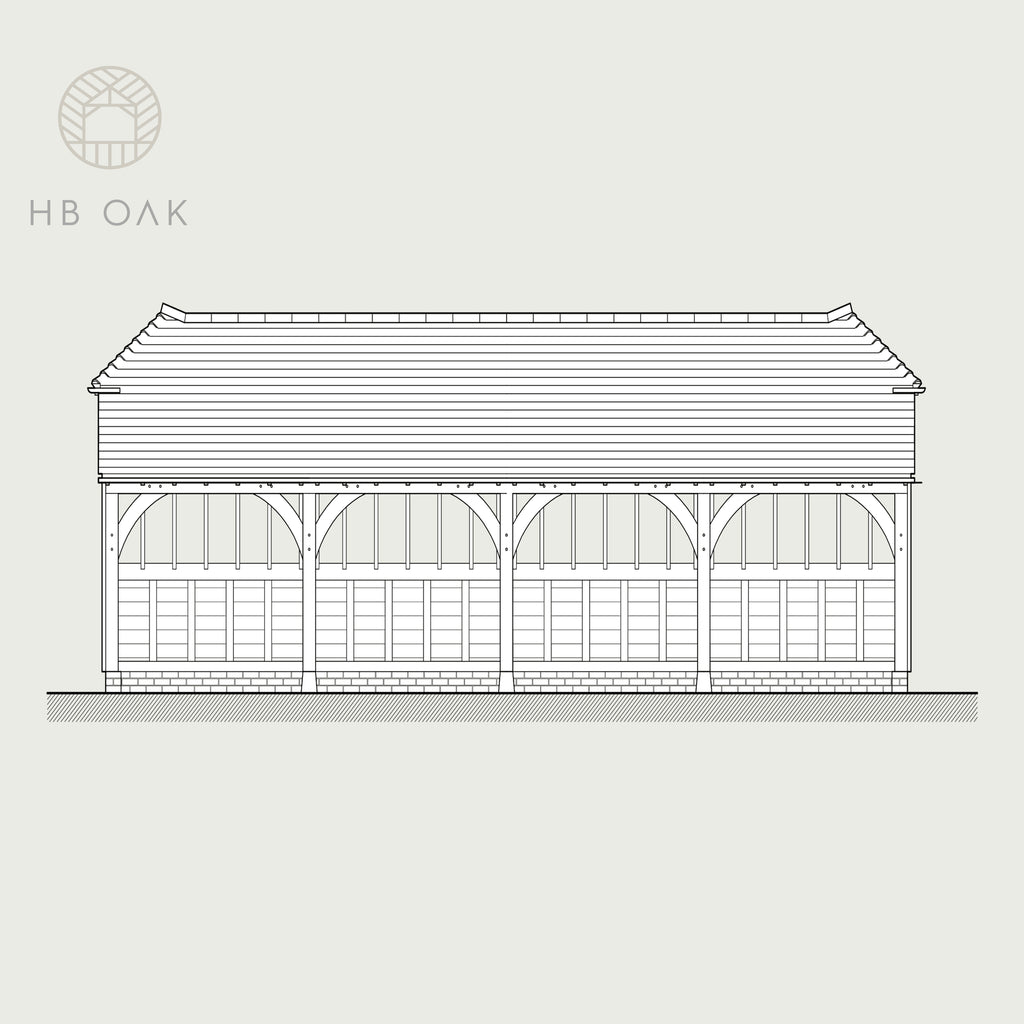 4 Bay Catslide With Barn Hip Oak Kit