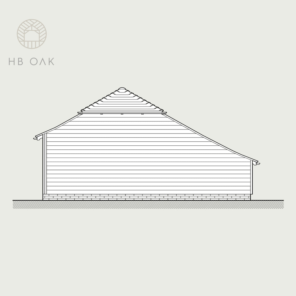 4 Bay Catslide With Barn Hip Oak Kit