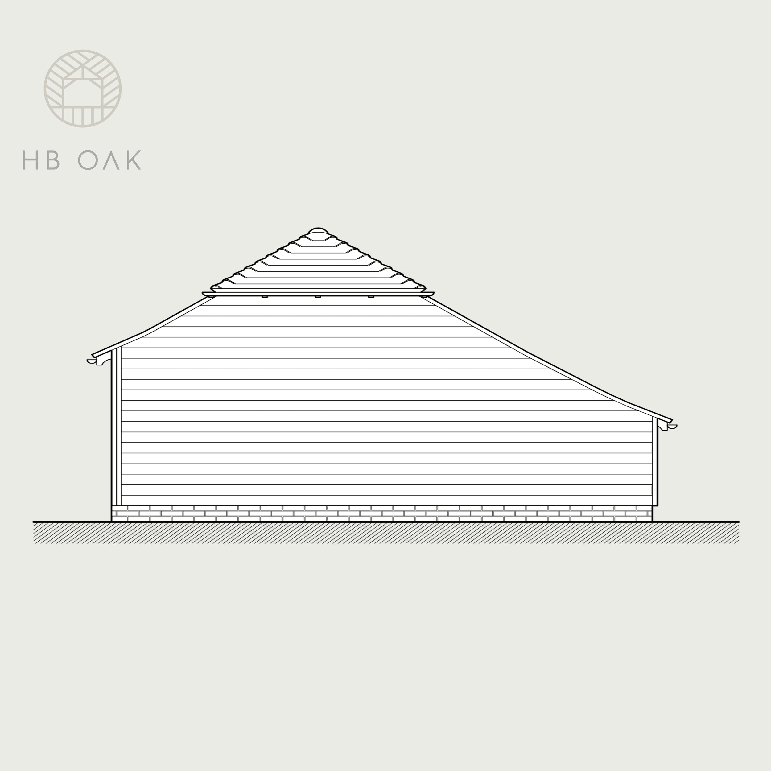 4 Bay Catslide With Barn Hip Oak Kit