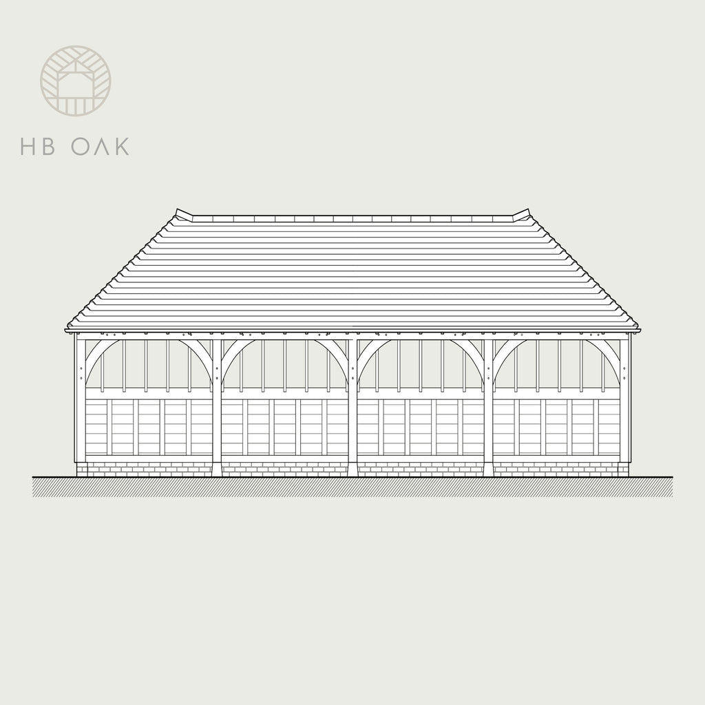 4 Bay Catslide With Full Hip Oak Kit