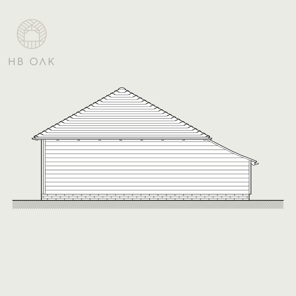 4 Bay Catslide With Full Hip Oak Kit