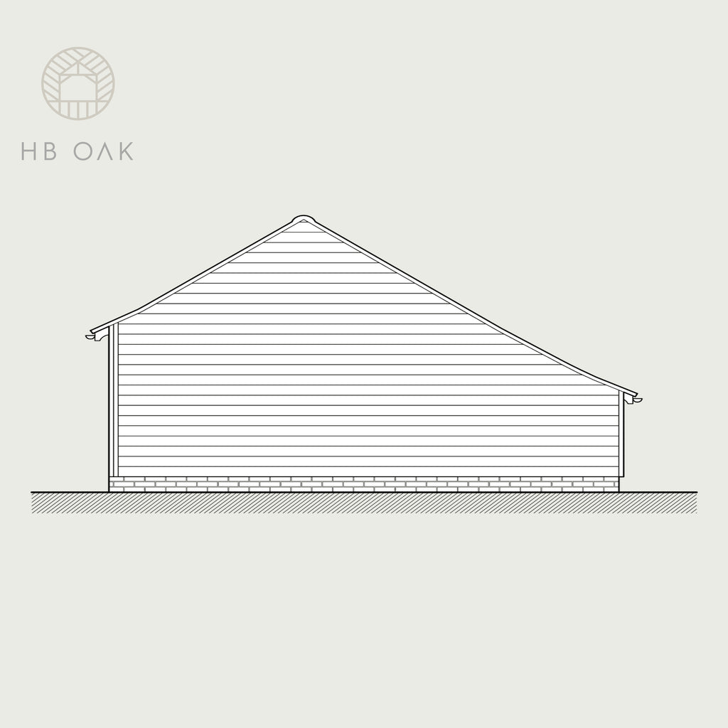 4 Bay Catslide with Gable Roof Oak Kit