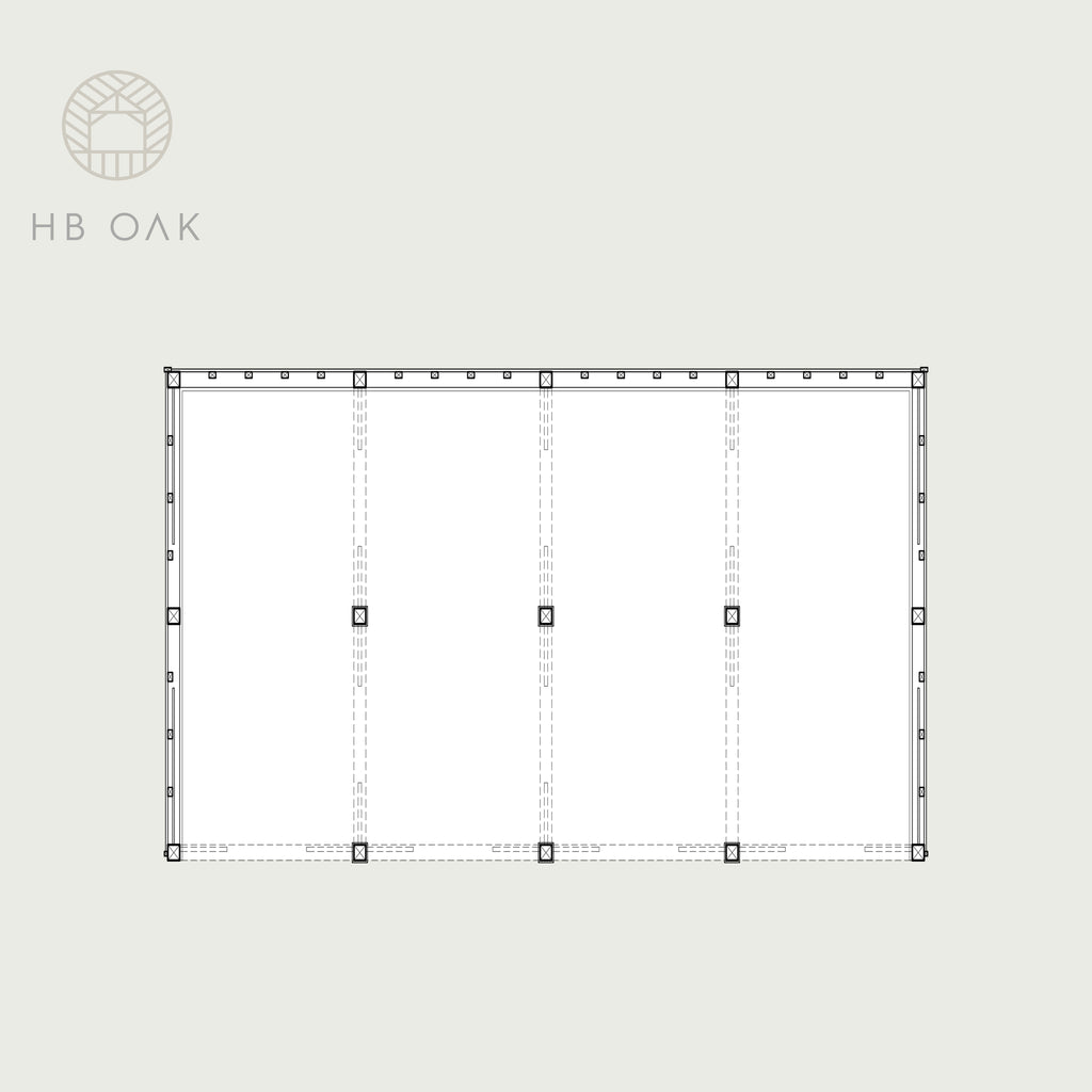 4 Bay Full Span With Barn Hip Oak Kit