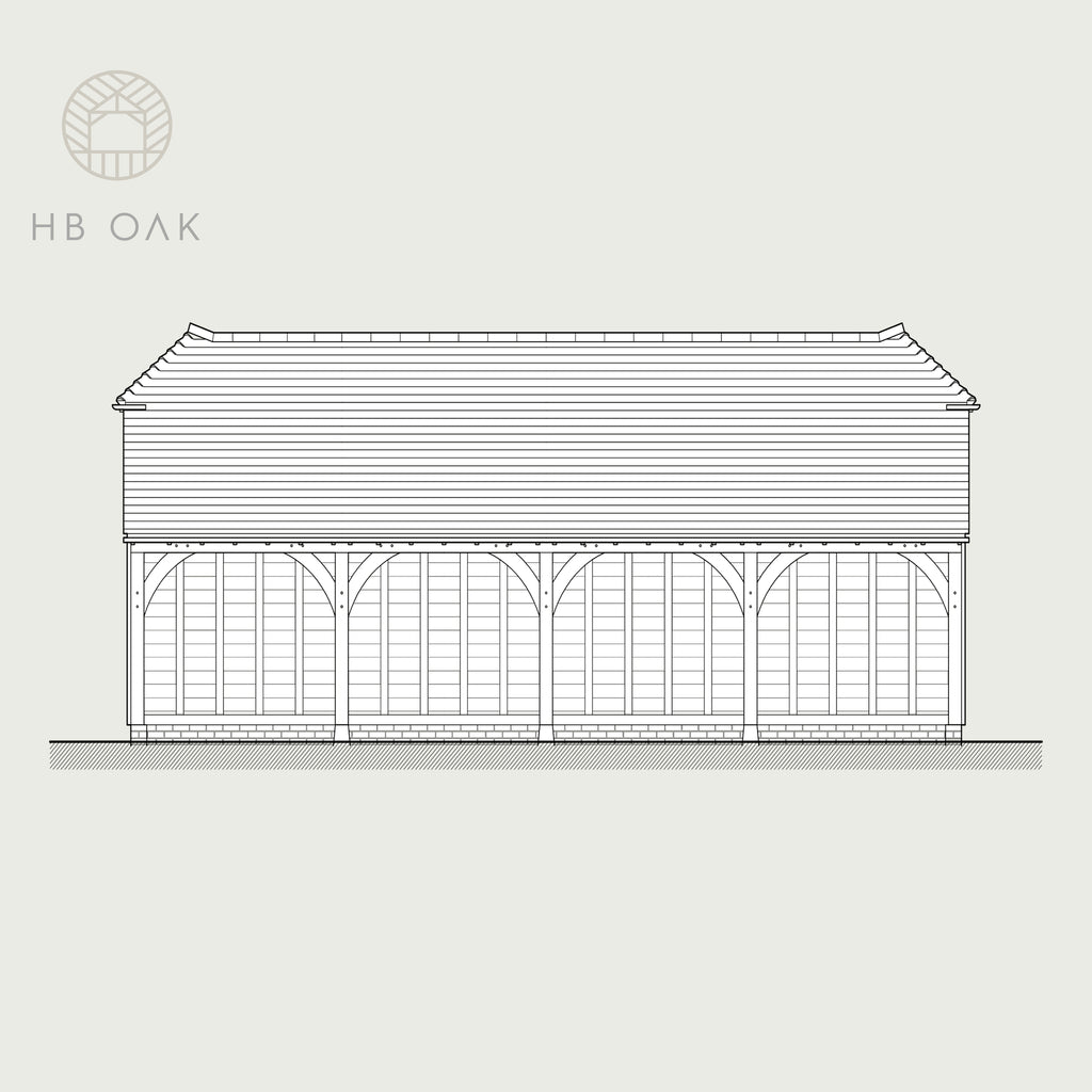 4 Bay Full Span With Barn Hip Oak Kit