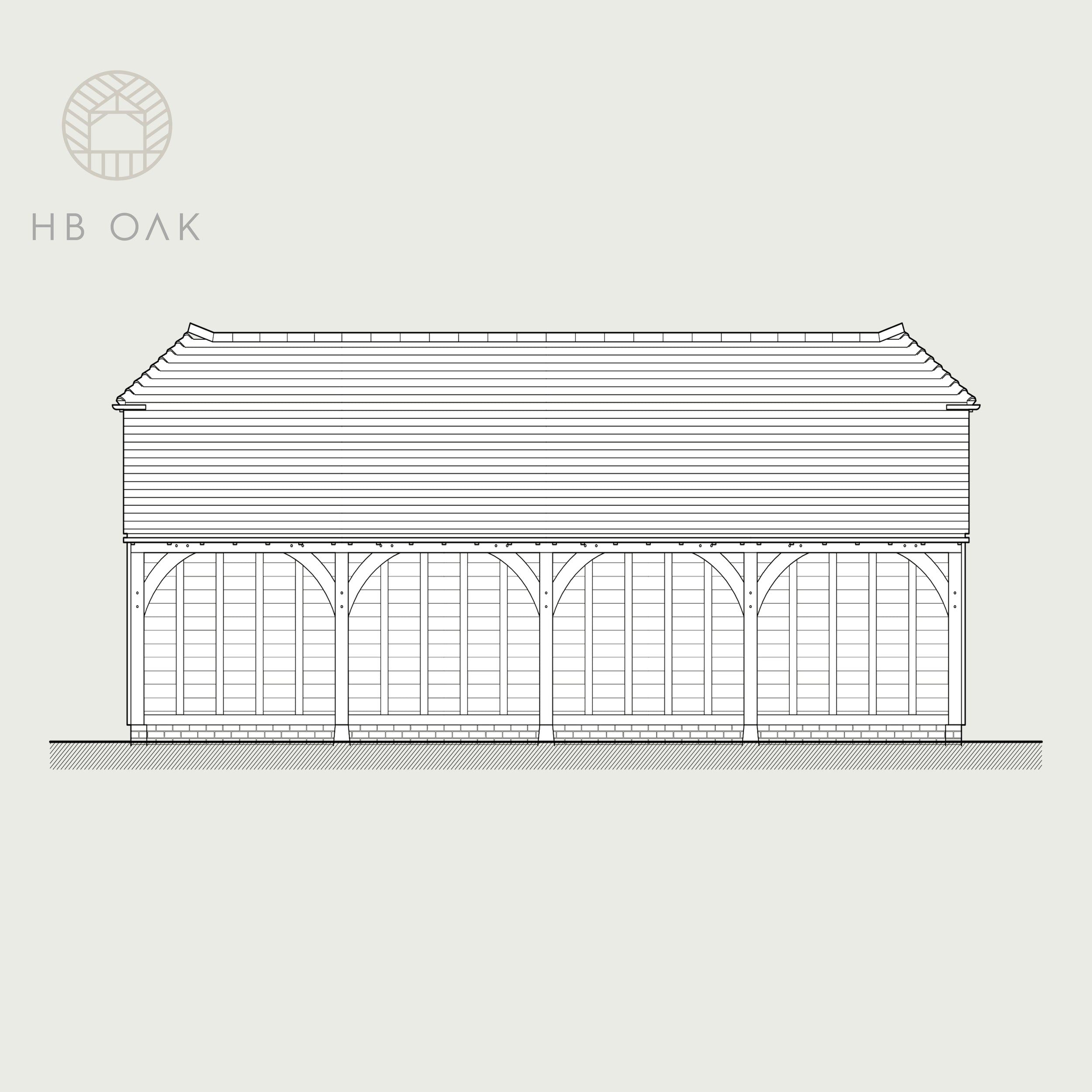 4 Bay Full Span With Barn Hip Oak Kit