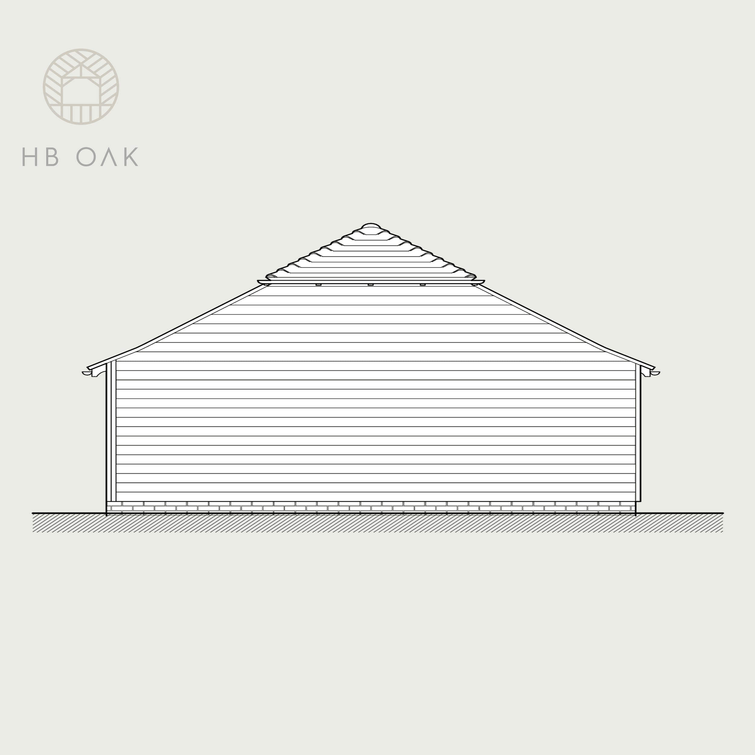 4 Bay Full Span With Barn Hip Oak Kit