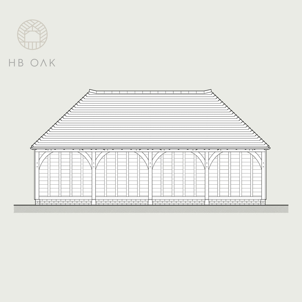 4 Bay Full Span With Full Hip Oak Kit
