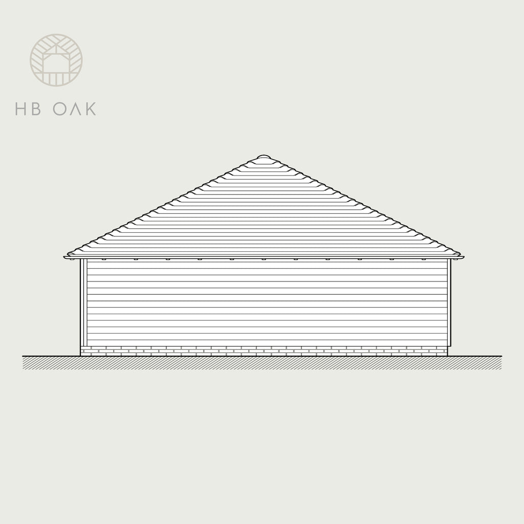4 Bay Full Span With Full Hip Oak Kit