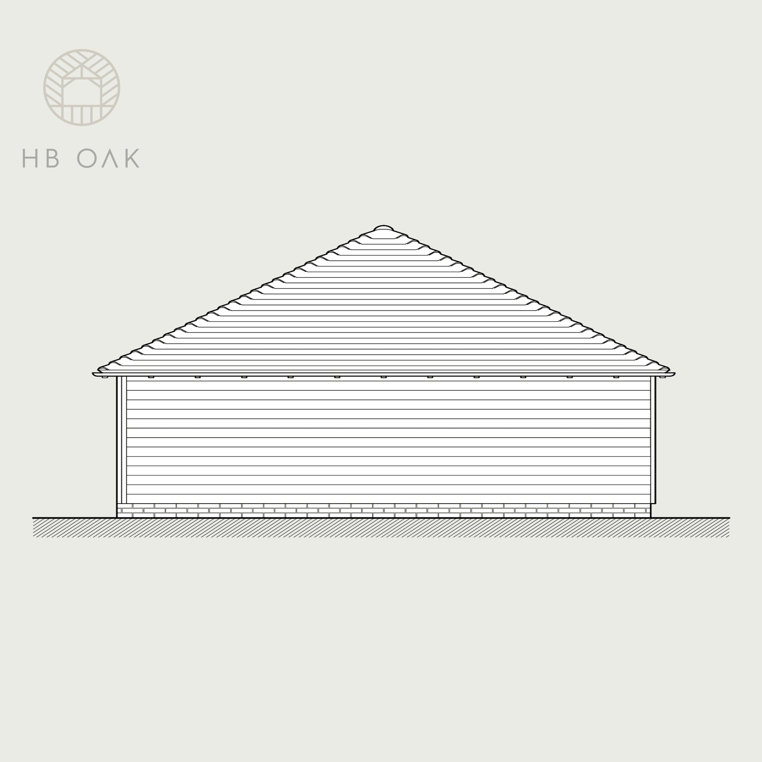 4 Bay Full Span With Full Hip Oak Kit