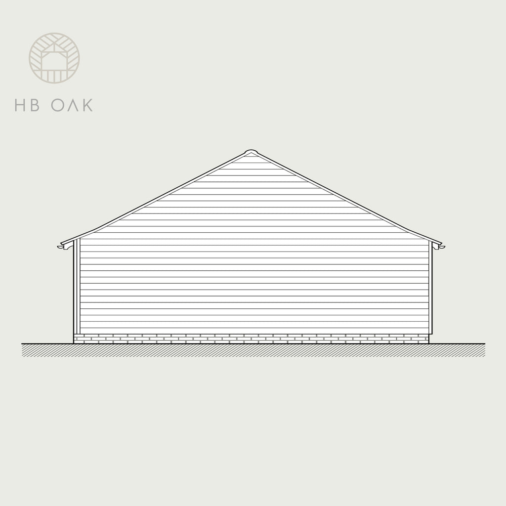4 Bay Full Span With Gable Roof Oak Kit